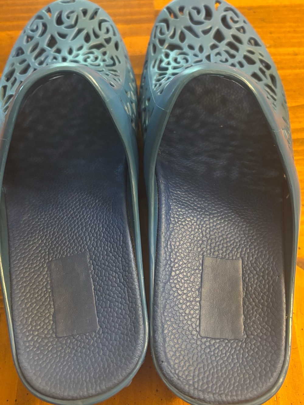 Women's Dansko Blue Rubber Laser Filagree Clog - Picture 5 of 7